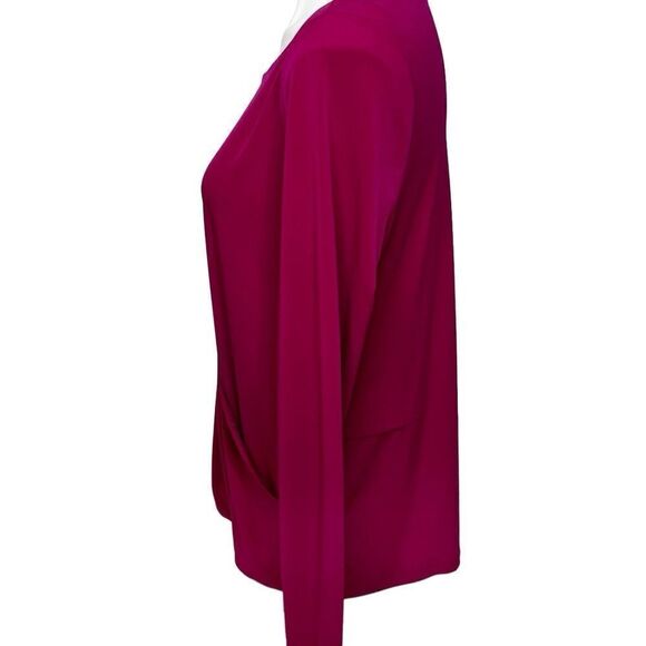 Ivanka Trump magenta long sleeve wrap blouse size M - Picture 5 of 13